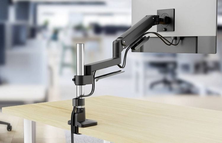Produktbild: SpeaKa Professional SP-MM-1050 Monitor-Tischhalterung 1 Display(s) 38,1 cm (15") - 101,6 cm (40") Schwarz/Silber Neigbar, Schwenkbar