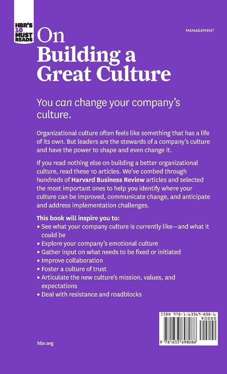 Produktbild: Hbr's 10 Must Reads on Building a Great Culture (with Bonus Article How to Build a Culture of Originality by Adam Grant)