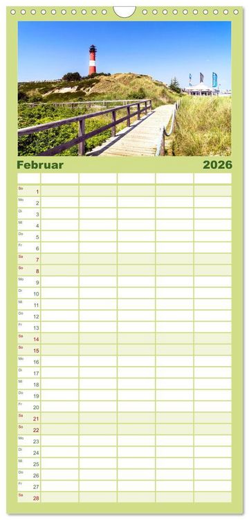 Produktbild: Familienplaner 2026 - SYLT D&uuml;nenwege mit 5 Spalten (Wandkalender, 21 x 45 cm) CALVENDO