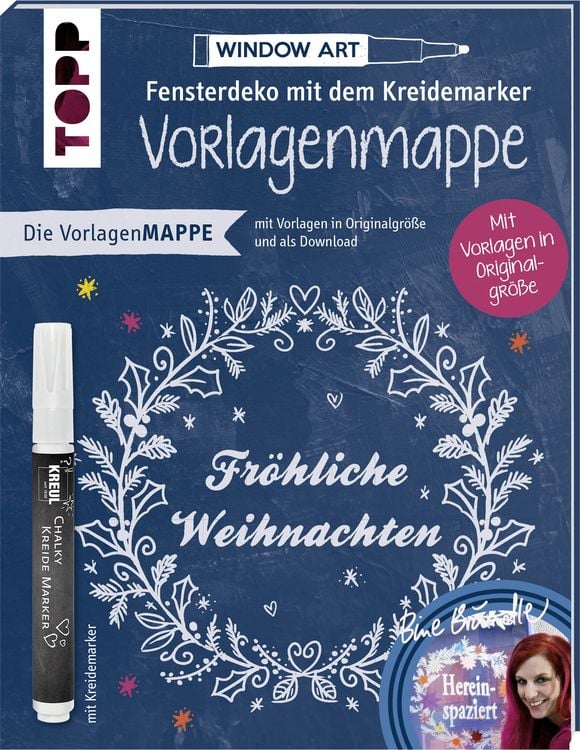 Produktbild: Vorlagenmappe Fensterdeko mit dem Kreidemarker – Fröhliche Weihnachten von Bine Brändle