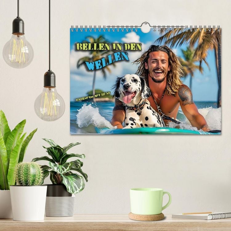 Produktbild: Bellen in den Wellen - Badespa&szlig; mit Hund (Wandkalender 2026 DIN A4 quer), CALVENDO Monatskalender