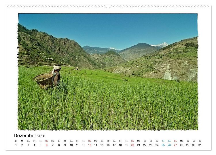 Produktbild: BEGEGNUNGEN IN NEPAL (Wandkalender 2026 DIN A2 quer), CALVENDO Monatskalender