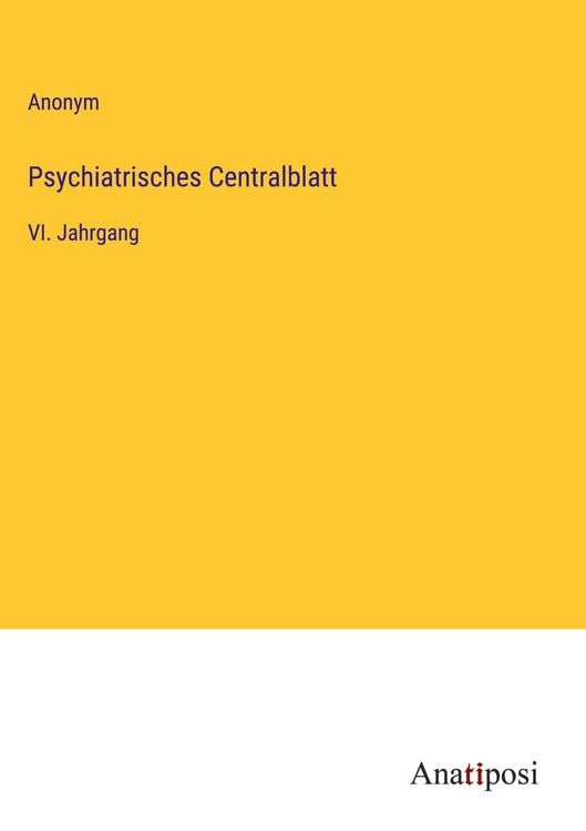 Produktbild: Psychiatrisches Centralblatt