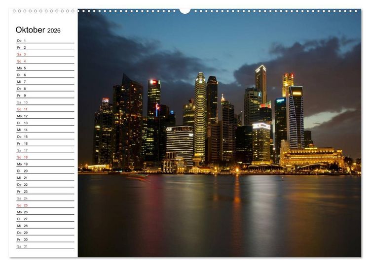 Produktbild: Singapur Stadt der Skylines (Wandkalender 2026 DIN A2 quer), CALVENDO Monatskalender