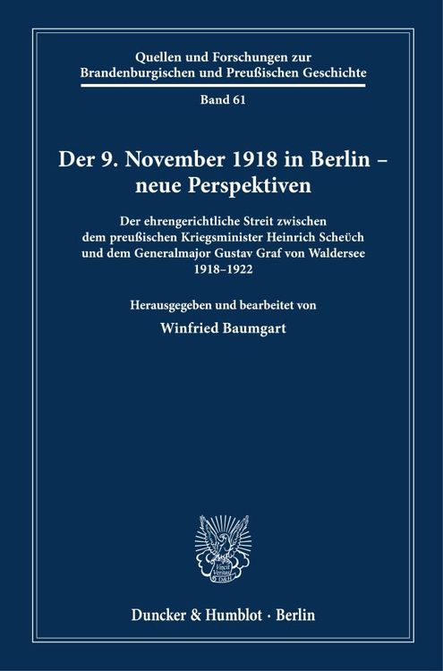 Produktbild: Der 9. November 1918 in Berlin &ndash; neue Perspektiven