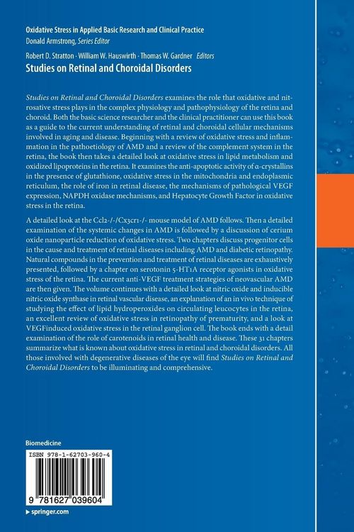 Produktbild: Studies on Retinal and Choroidal Disorders