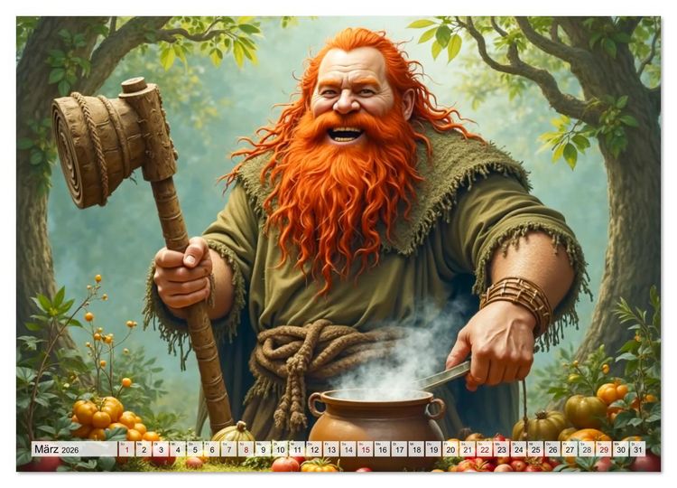 Produktbild: Keltische Mythologie - G&ouml;tter, Helden und Monster (hochwertiger Premium Wandkalender 2026 DIN A2 quer), Kunstdruck in Hochglanz
