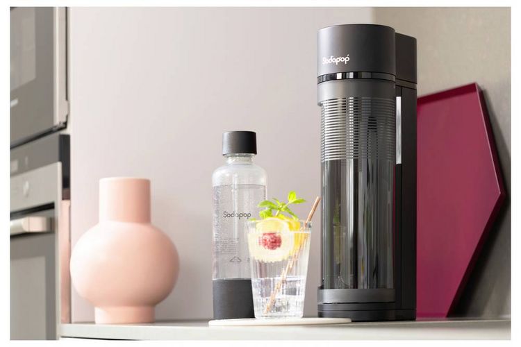 Produktbild: SODAPOP Wassersprudler Logan matt schwarz, 1x 850ml + 1x 600ml Glas + 1x 850ml PET, OHNE CO&sup2; Zylinder