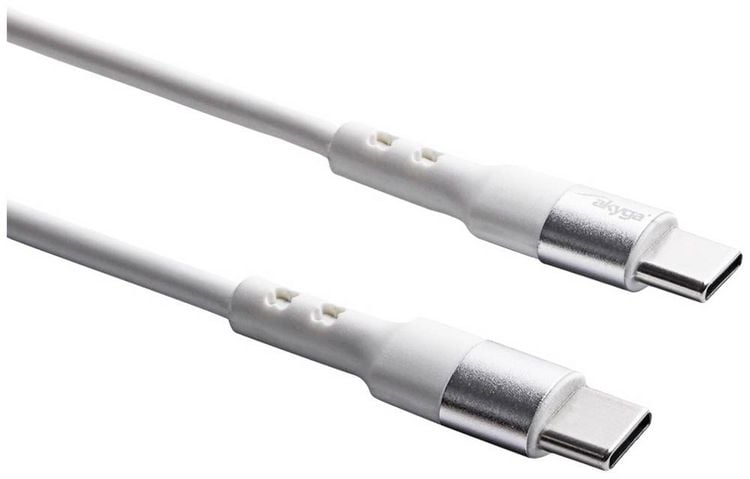 Produktbild: Akyga USB-Kabel USB-C&reg; Stecker, USB-C&reg; Stecker 0.50m Wei&szlig; AK-USB-39