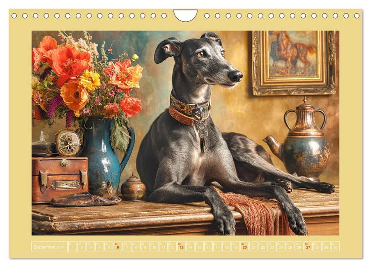 Produktbild: Windhunde. Seelenfl&uuml;sterer zwischen Anmut, Tempo und Stille (Wandkalender 2026 DIN A4 quer), CALVENDO Monatskalender