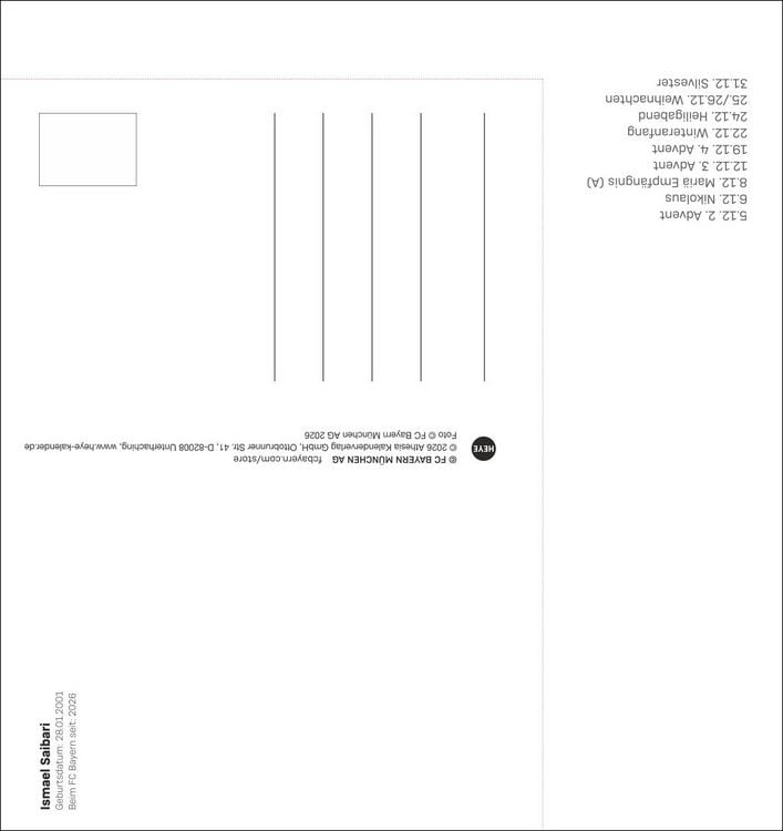 Produktbild: FC Bayern M&uuml;nchen Postkartenkalender 2027