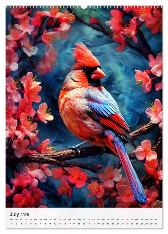 Produktbild: Birds in Living Color (Wall Calendar 2026 DIN A2 portrait), CALVENDO 12 Month Wall Calendar