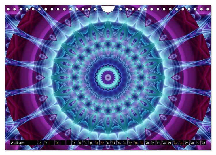 Produktbild: Energie - Mandalas, Spiritualit&auml;t durch die Farbe Lila (Wandkalender 2026 DIN A4 quer), CALVENDO Monatskalender