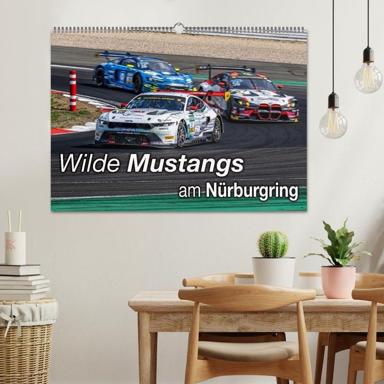 Produktbild: Wilde Mustangs am N&uuml;rburgring (Wandkalender 2026 DIN A2 quer), CALVENDO Monatskalender