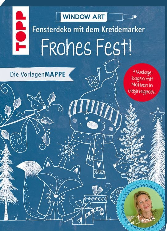 Produktbild: Vorlagenmappe Fensterdeko mit dem Kreidemarker - Frohes Fest!