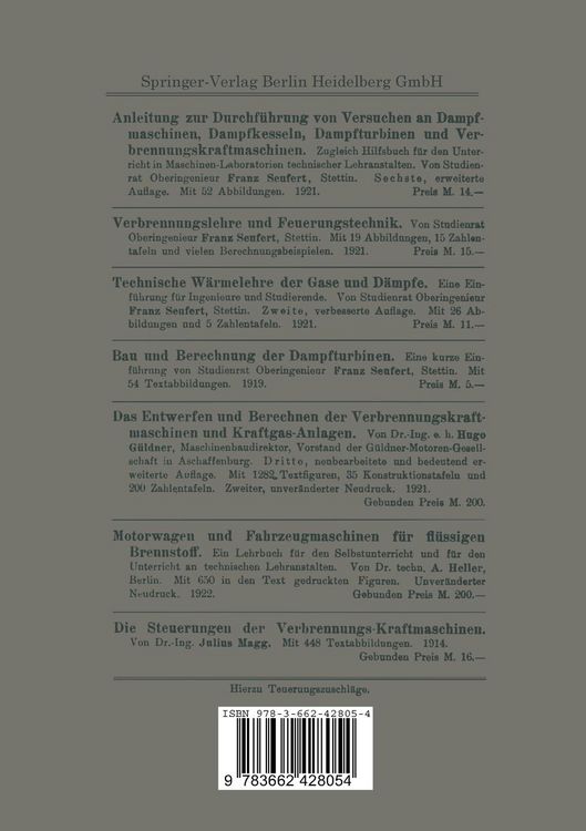Produktbild: Bau und Berechnung der Verbrennungskraftmaschinen