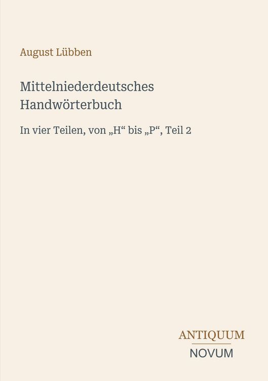 Produktbild: Mittelniederdeutsches Handw&ouml;rterbuch