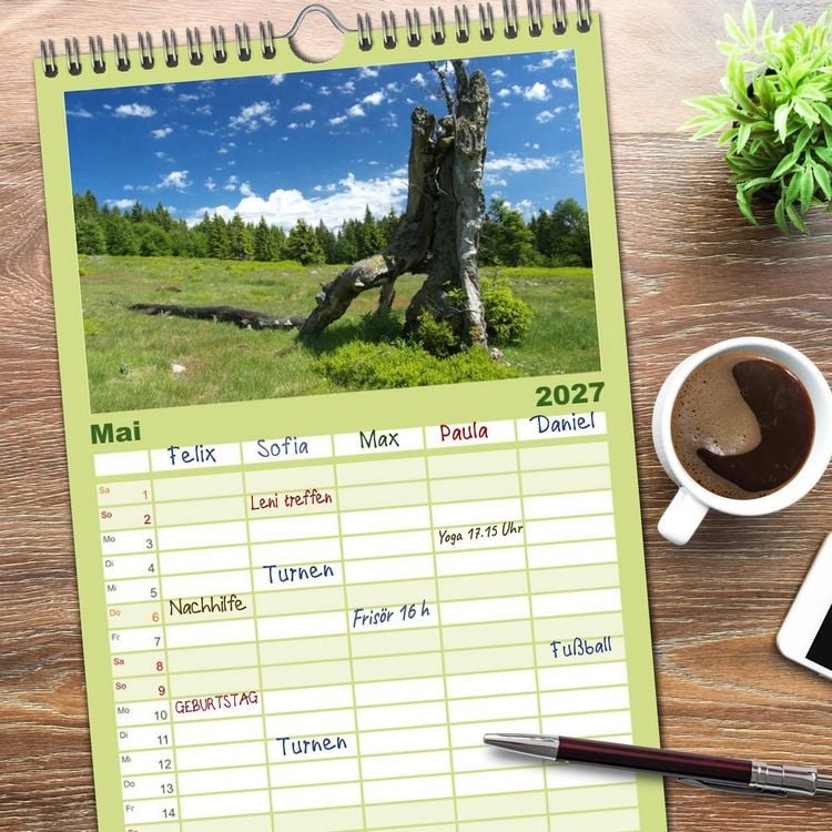 Produktbild: Familienplaner 2027 - Bayerischer Wald - der Osten Bayerns mit 5 Spalten (Wandkalender, 21 x 45 cm) CALVENDO