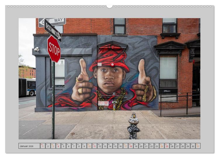 Produktbild: Street Art New York &ndash; Ikonen der Wandkunst (Wandkalender 2026 DIN A2 quer), CALVENDO Monatskalender