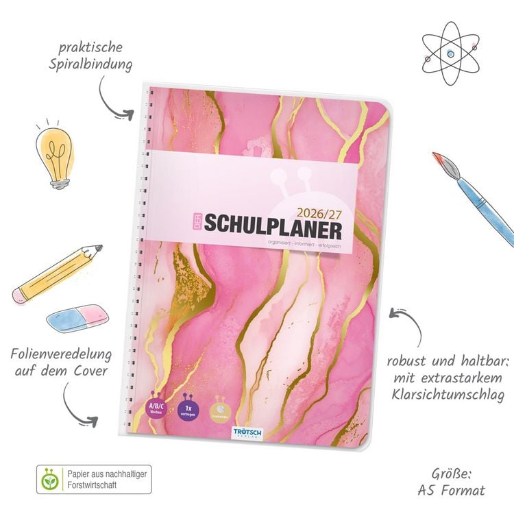 Produktbild: TR&Ouml;TSCH - Schulplaner Pink 26/27