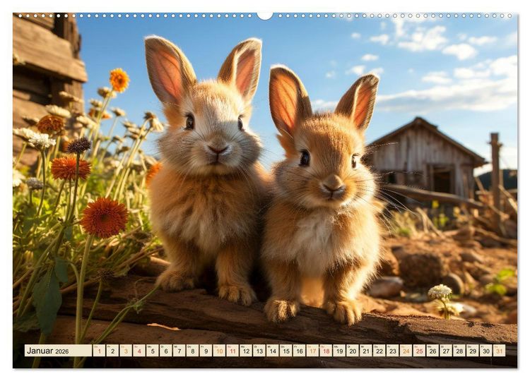 Produktbild: Viele Tiere auf dem Bauernhof (hochwertiger Premium Wandkalender 2026 DIN A2 quer), Kunstdruck in Hochglanz