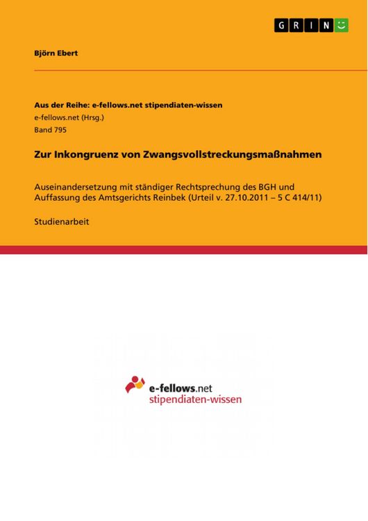 Produktbild: Zur Inkongruenz von Zwangsvollstreckungsma&szlig;nahmen