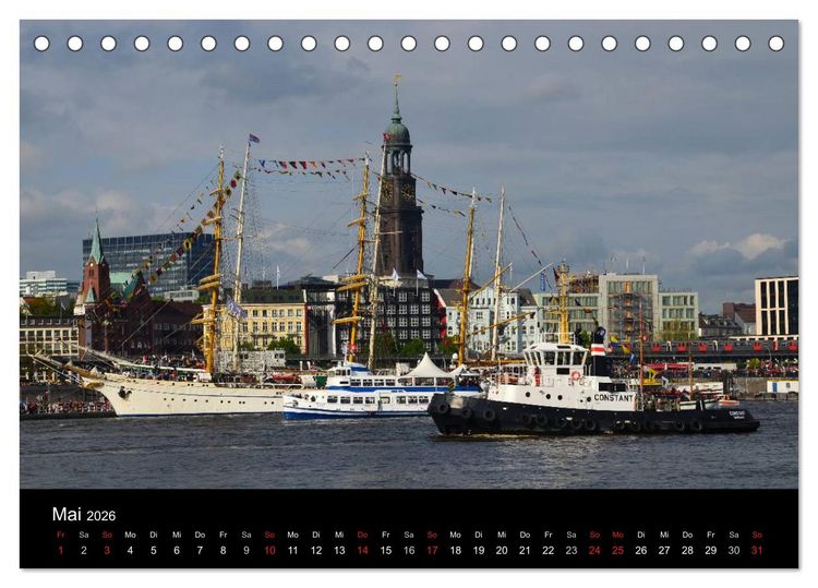 Produktbild: Auslaufparade des Hamburger Hafengeburtstages (Tischkalender 2026 DIN A5 quer), CALVENDO Monatskalender