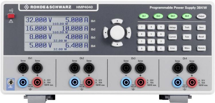 Produktbild: Rohde & Schwarz HMP4040 Labornetzger&auml;t, einstellbar 32 V (max.) 10 A (max.) 384 W fernsteuerbar, programmierbar Anzahl Ausg&auml;nge 4 x