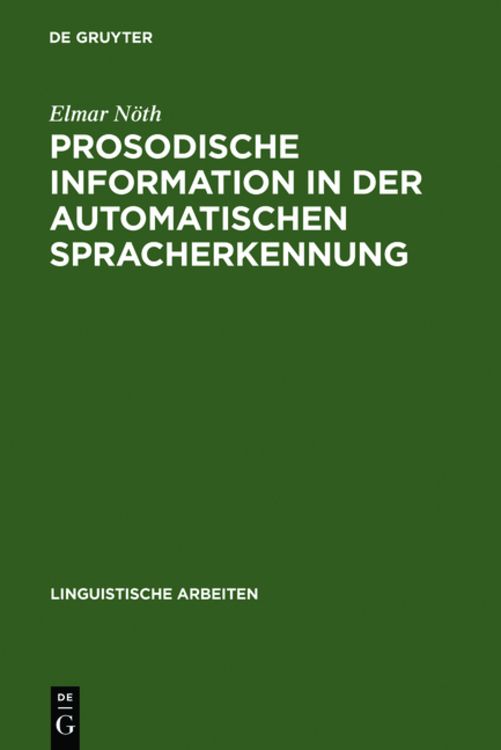 Produktbild: Prosodische Information in der automatischen Spracherkennung