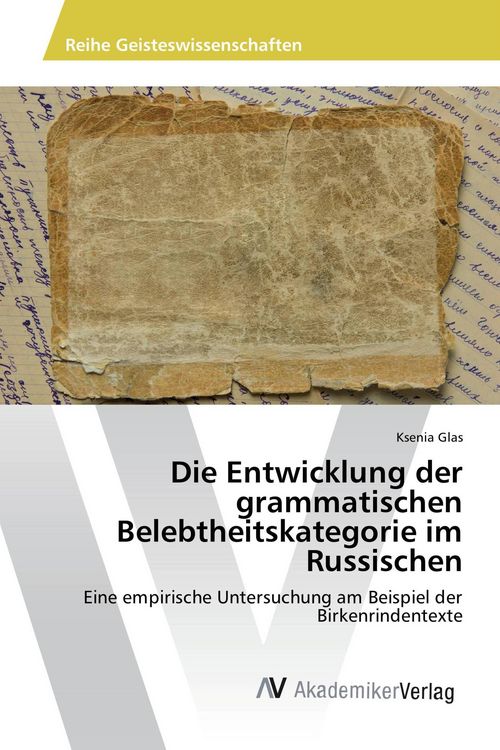 Produktbild: Die Entwicklung der grammatischen Belebtheitskategorie im Russischen