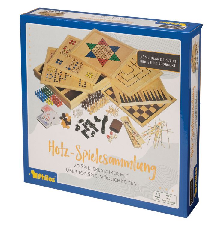 Produktbild: Philos 3102 - Holz Spielesammlung mit 100 Spielm&ouml;glichkeiten
