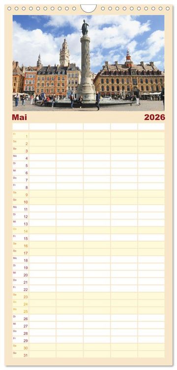 Produktbild: Familienplaner 2026 - Lille - Charmante Metropole in Nordfrankreich mit 5 Spalten (Wandkalender, 21 x 45 cm) CALVENDO