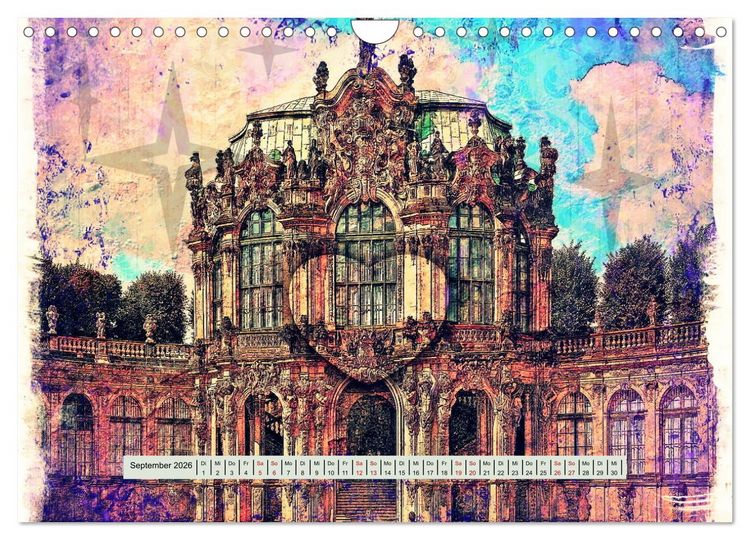 Produktbild: Gr&uuml;&szlig;e aus Dresden (Wandkalender 2026 DIN A4 quer), CALVENDO Monatskalender