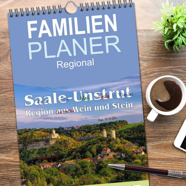 Produktbild: Familienplaner 2026 - Saale-Unstrut - Region aus Wein und Stein mit 5 Spalten (Wandkalender, 21 x 45 cm) CALVENDO