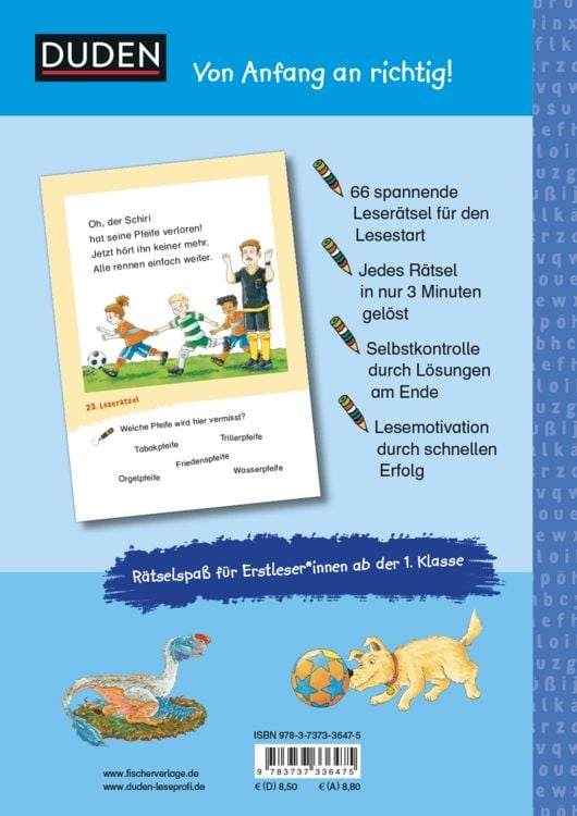 Produktbild: Duden Leseprofi &ndash; Coole Leser&auml;tsel zum Schulstart &ndash; Dinos und Fu&szlig;ball, 1. Klasse