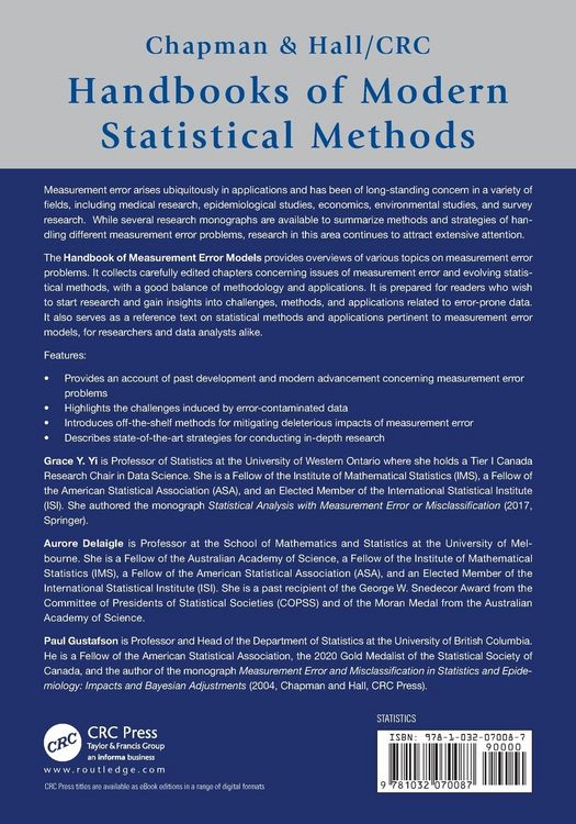 Produktbild: Handbook of Measurement Error Models