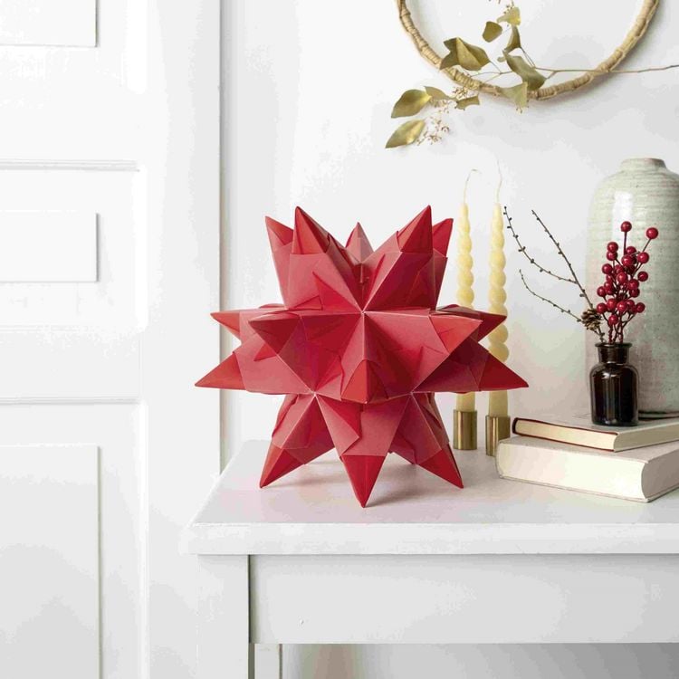 Produktbild: Folia Bascetta-Stern Set, TRANSPARENTPAPIER 115g/m&sup2;, 20x20cm, 32 Blatt, rot
