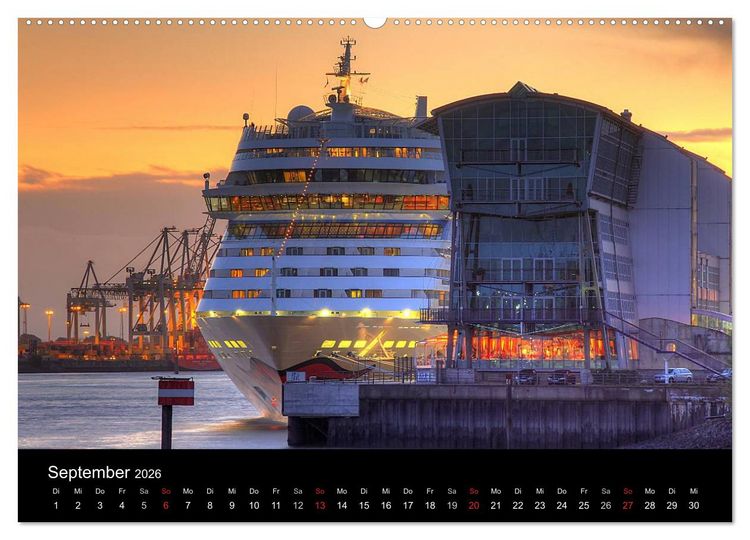 Produktbild: Hamburger Hafen (hochwertiger Premium Wandkalender 2026 DIN A2 quer), Kunstdruck in Hochglanz