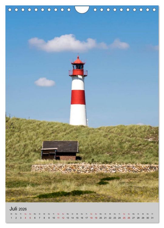 Produktbild: Leuchtt&uuml;rme an der Nordsee (Wandkalender 2026 DIN A4 hoch), CALVENDO Monatskalender
