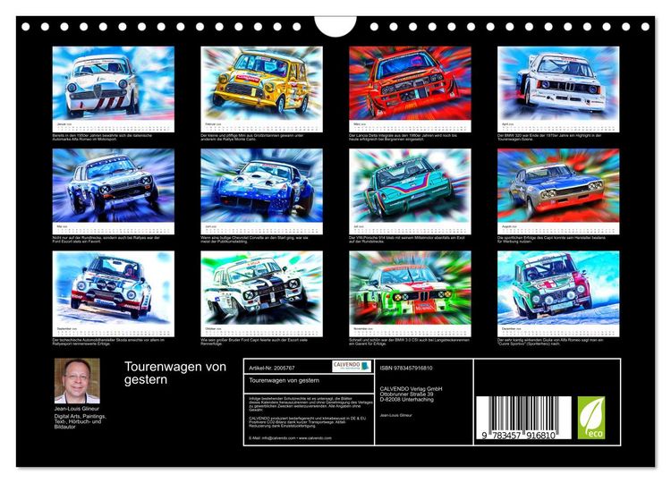 Produktbild: Tourenwagen von gestern (Wandkalender 2026 DIN A4 quer), CALVENDO Monatskalender