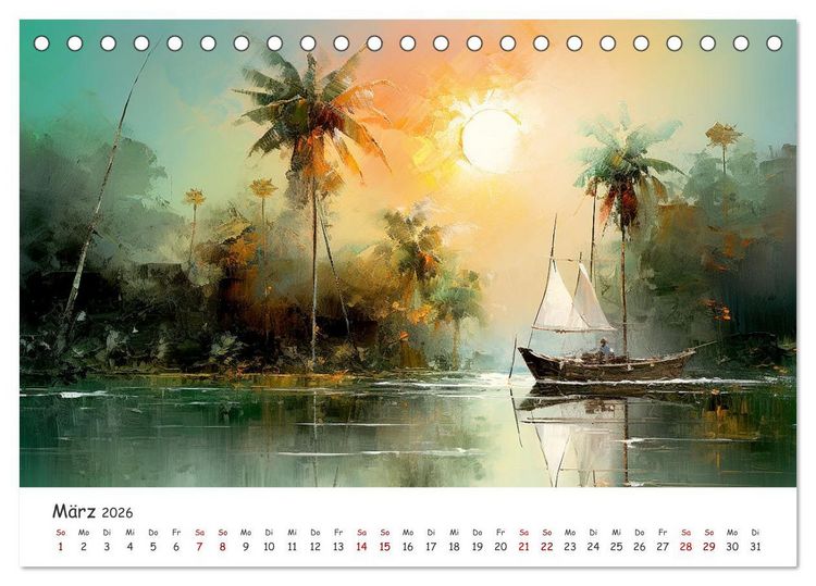 Produktbild: Karibisches Flair (Tischkalender 2026 DIN A5 quer), CALVENDO Monatskalender