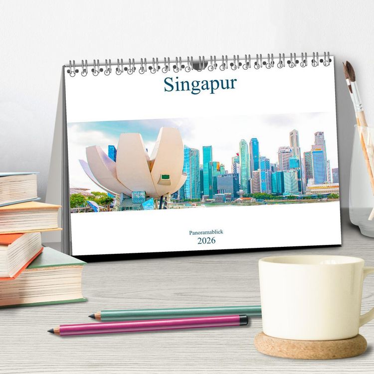 Produktbild: Singapur - Panoramablick (Tischkalender 2026 DIN A5 quer), CALVENDO Monatskalender