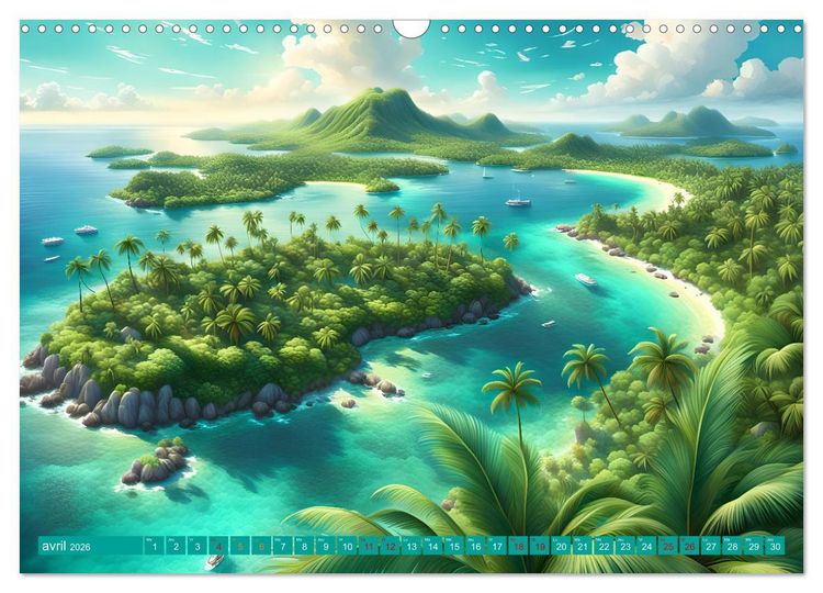Produktbild: Le paradis de l'archipel (Calendrier mural 2026 DIN A3 vertical), CALVENDO calendrier mensuel