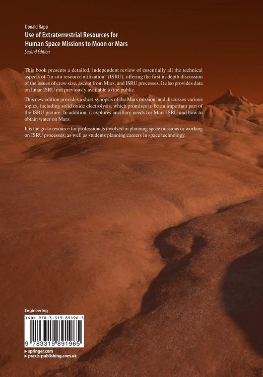 Produktbild: Use of Extraterrestrial Resources for Human Space Missions to Moon or Mars