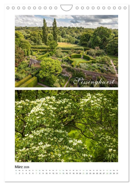 Produktbild: Gartenparadiese in England (Wandkalender 2026 DIN A4 hoch), CALVENDO Monatskalender