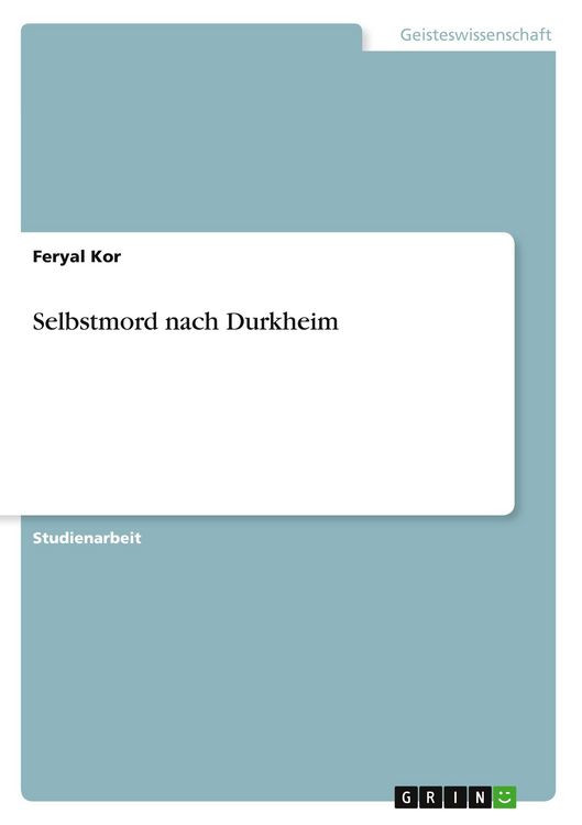 Produktbild: Selbstmord nach Durkheim