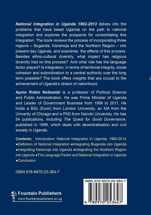 Produktbild: National Integration in Uganda 1962-2013