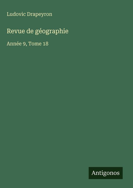 Produktbild: Revue de g&eacute;ographie