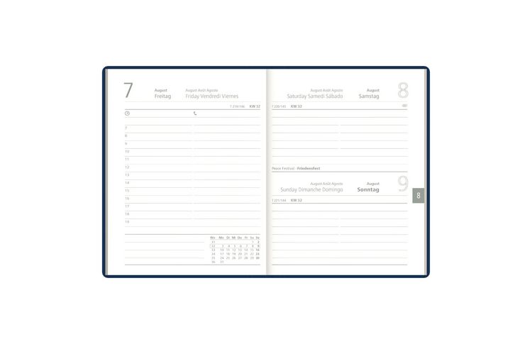 Produktbild: Taschenkalender 1T/1S blau 2027
