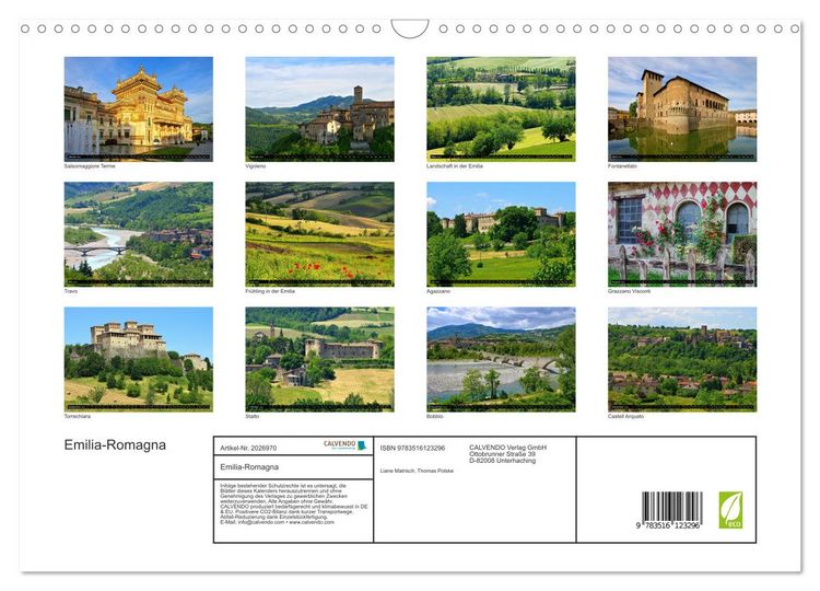 Produktbild: Emilia-Romagna (Wandkalender 2026 DIN A3 quer), CALVENDO Monatskalender